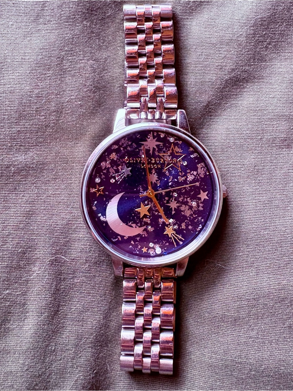 Rare Olivia Burton Celestial Star & Moon Silver Watch - Picture 1 of 9
